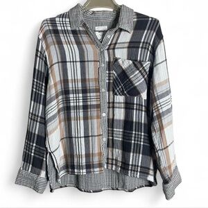 Aerie Cotton Multi-Colored Plaid Button Up